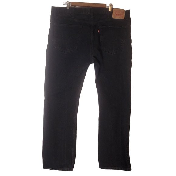 Levis 505 Jeans Black Denim Straight Leg Size 42X32 Men's - Picture 3 of 9